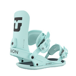 Union Women's Legacy Snowboard Binding - A light blue snowboard binding with a black logo on top and a black strap.