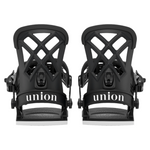 Union Women's Rosa Snowboard Binding - A black snowboard binding with a geometric diamond pattern on the top strap and a textured grip pad on the footbed.