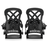 Union Women's Rosa Snowboard Binding - A black snowboard binding with a geometric diamond pattern on the top strap and a textured grip pad on the footbed.