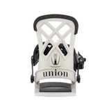Union Women's Rosa Snowboard Binding - A white snowboard binding with a geometric pattern on top and black straps.