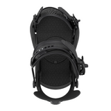 Union Strata Snowboard Bindings 2026 - Black bindings with a geometric pattern on the straps and buckles.