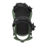 Union Strata Snowboard Bindings 2026 - A black snowboard binding with a geometric pattern on the straps and a silver buckle.