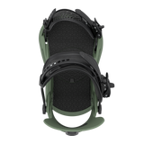 Union Strata Snowboard Bindings 2026 - A black snowboard binding with a geometric pattern on the straps and a silver buckle.