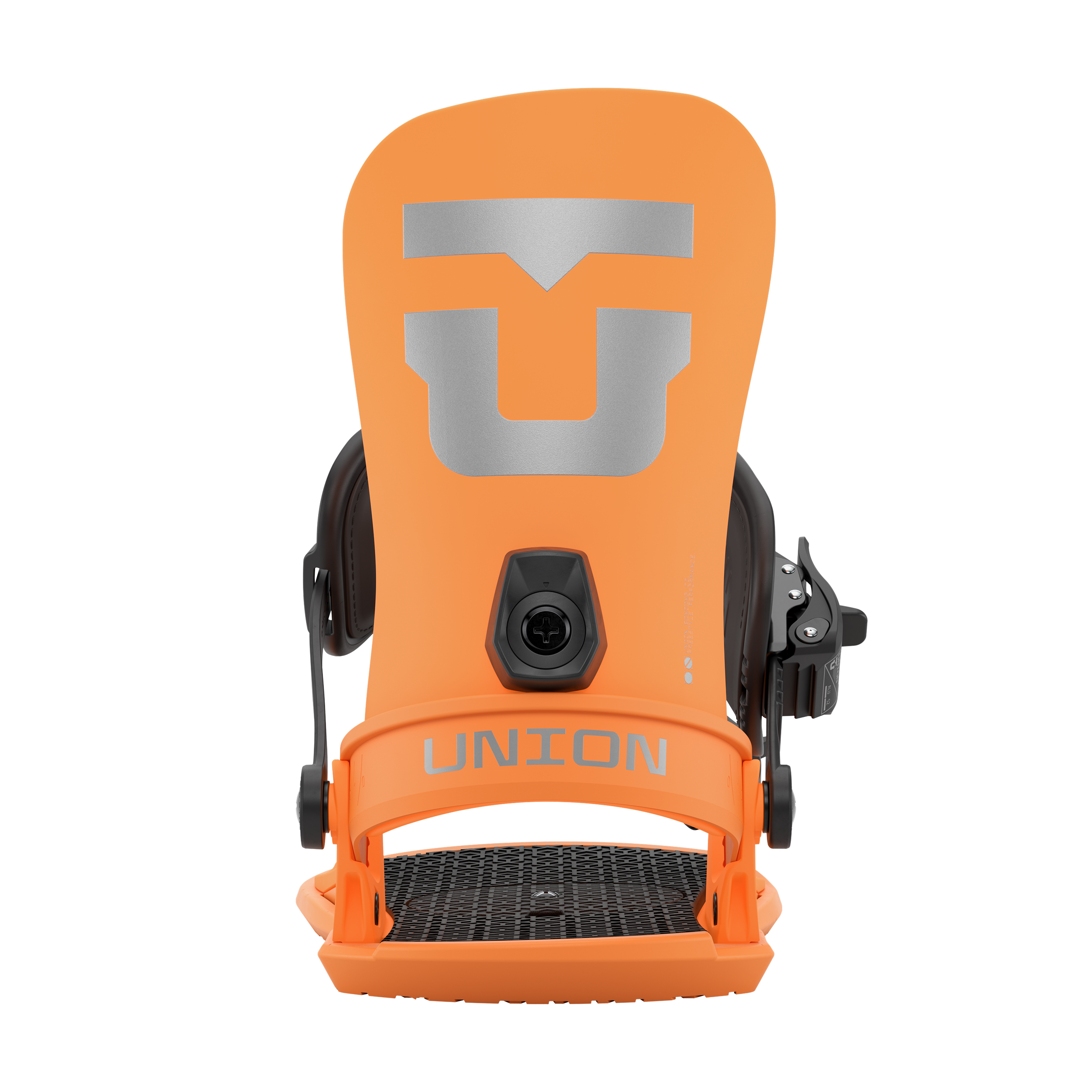 Union Strata Snowboard Bindings 2026 - A pair of snowboard bindings with a sleek, modern design and silver buckles.