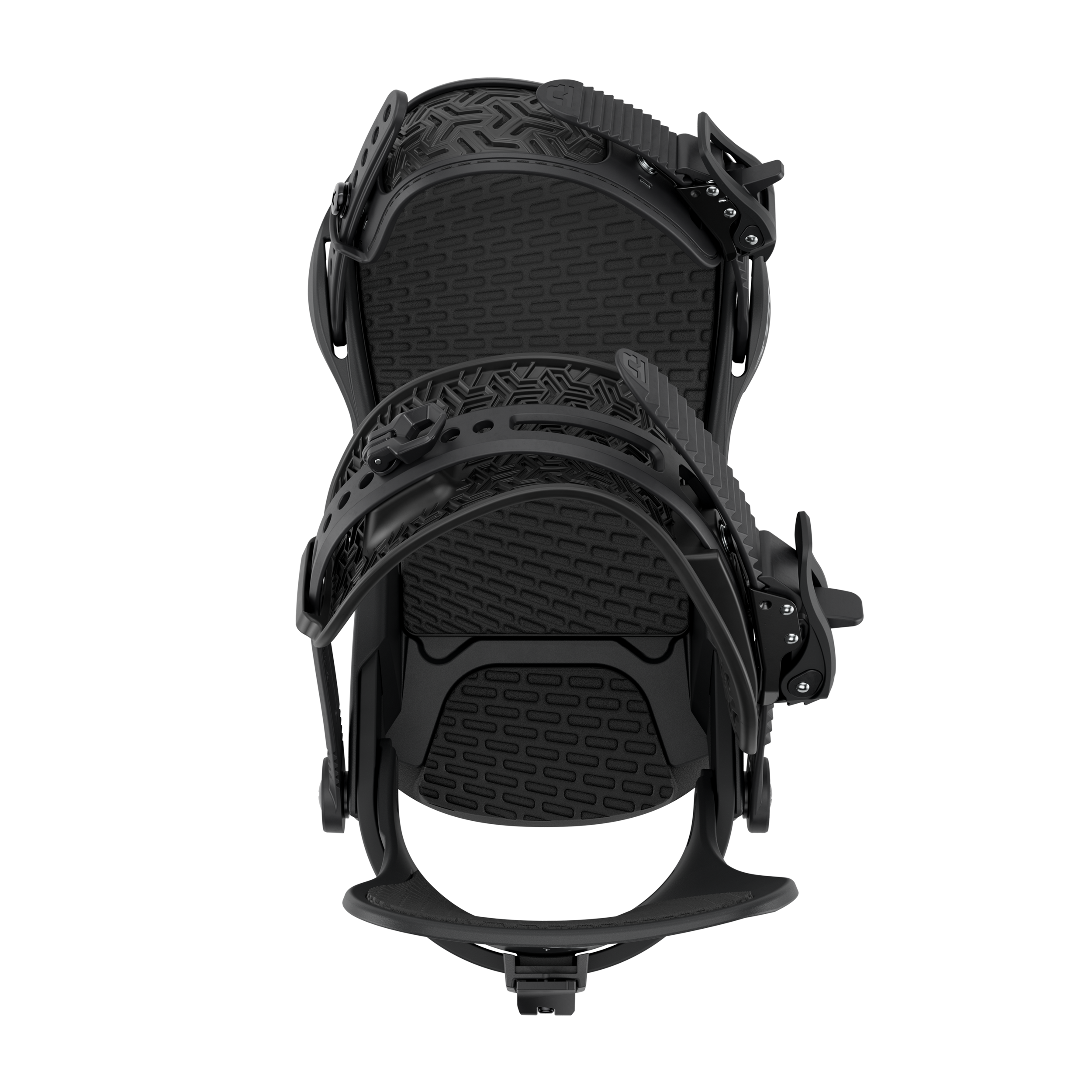 Union STR Snowboard Bindings 2026 - Black bindings with a textured pattern on the straps and buckles.