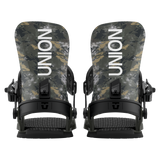 Union STR Snowboard Bindings - 2026 snowboard bindings with a sleek black design and silver buckles.