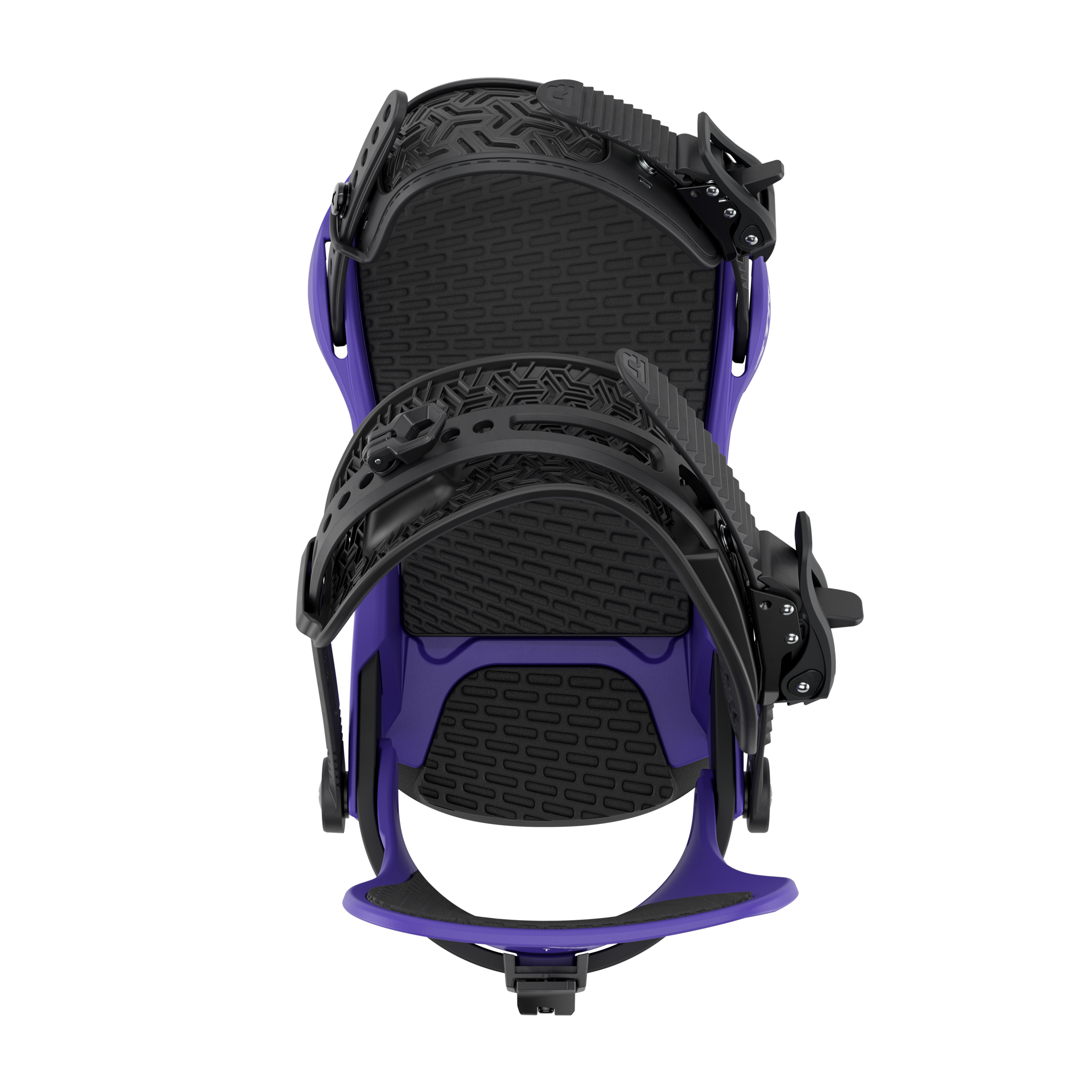 Union STR Snowboard Bindings 2026 - A pair of black snowboard bindings with a sleek, modern design and silver screws.