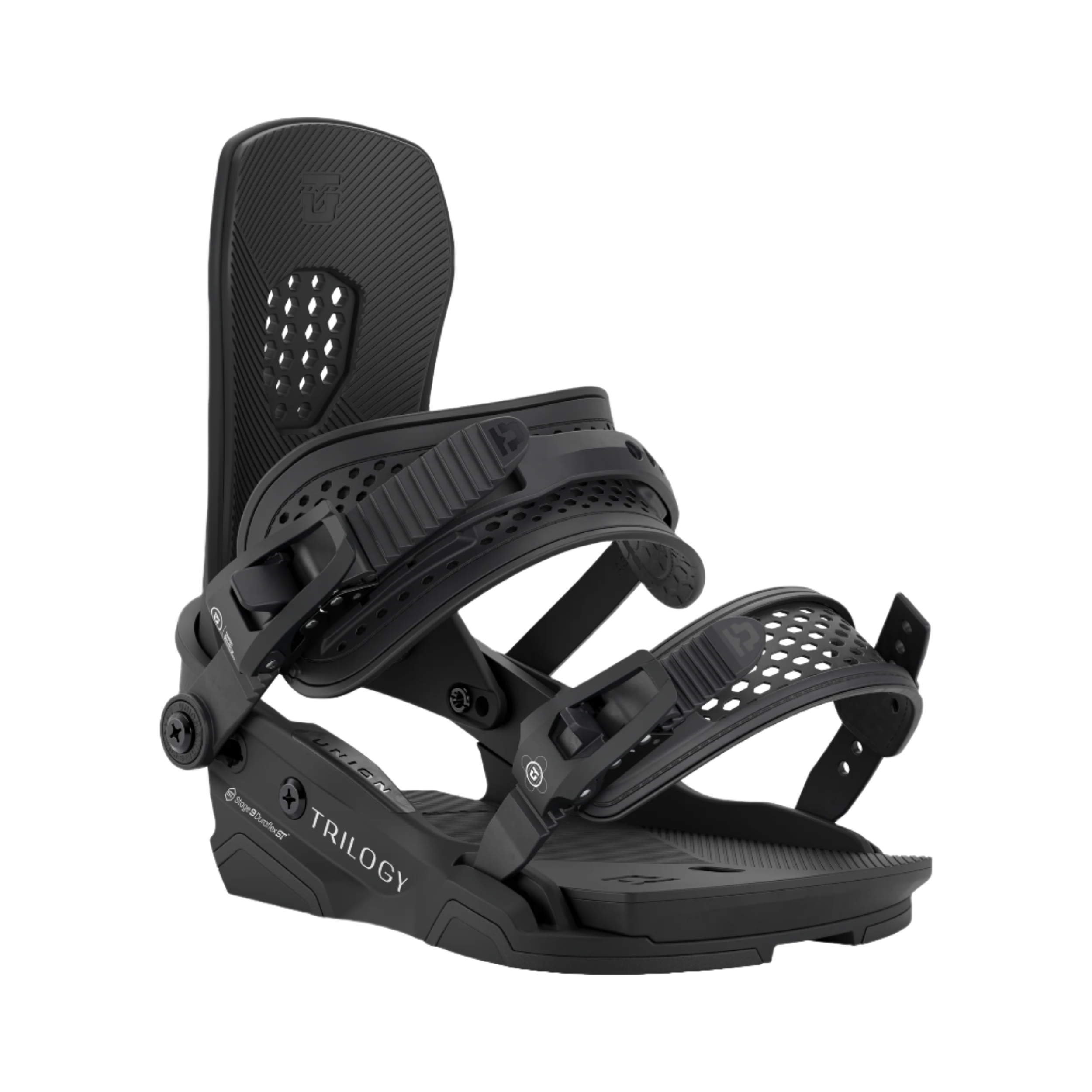 Union Women's Trilogy Snowboard Binding - Black snowboard binding with a textured strap and a black plastic base plate.