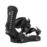 Union Women's Trilogy Classic Snowboard Binding - A black snowboard binding with a white logo on the strap and a white "U" logo on the baseplate.