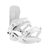 Union Women's Trilogy Snowboard Binding - White snowboard binding with black accents and a textured strap.