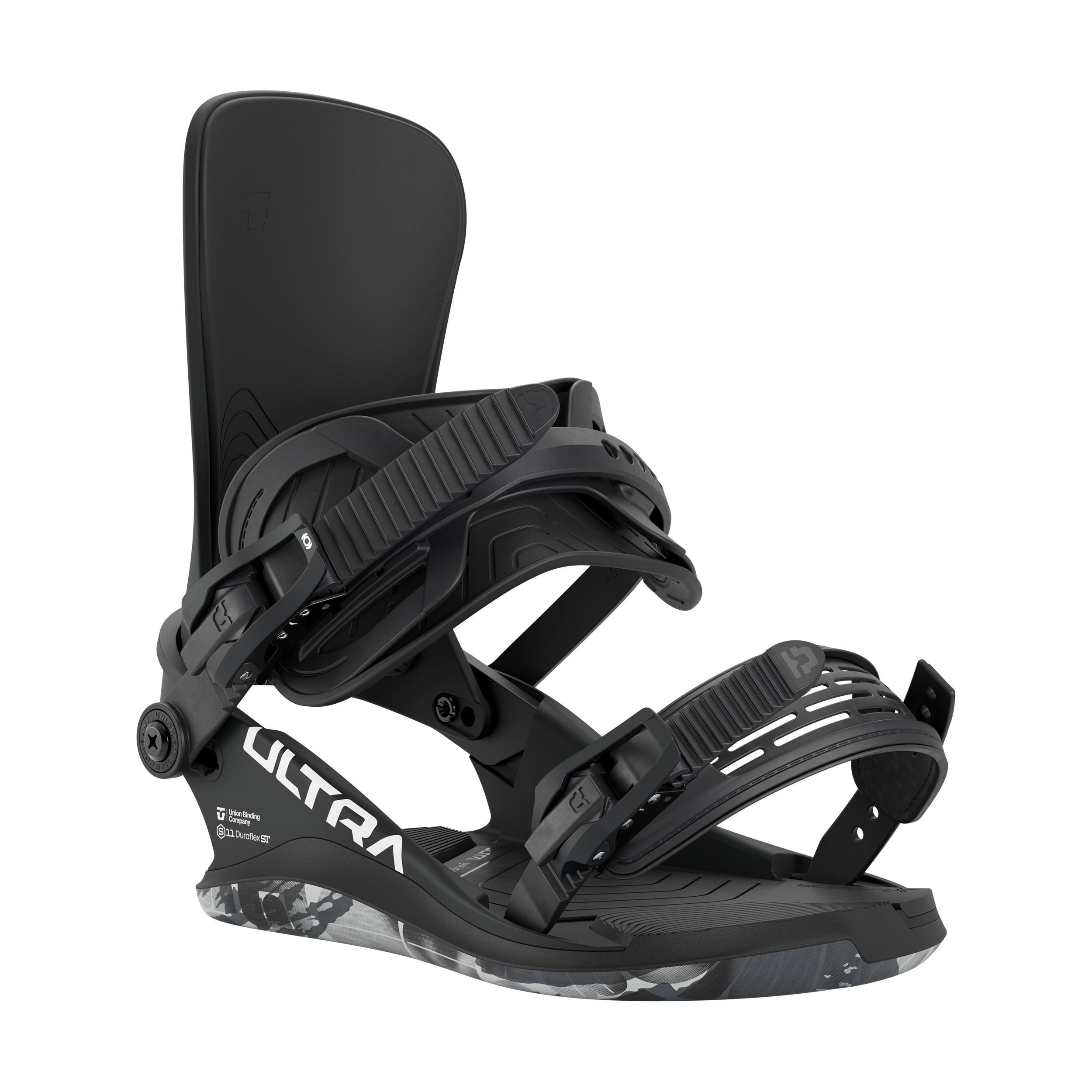 Union Ultra Snowboard Bindings 2026 - Black bindings with a sleek, modern design and silver buckles.