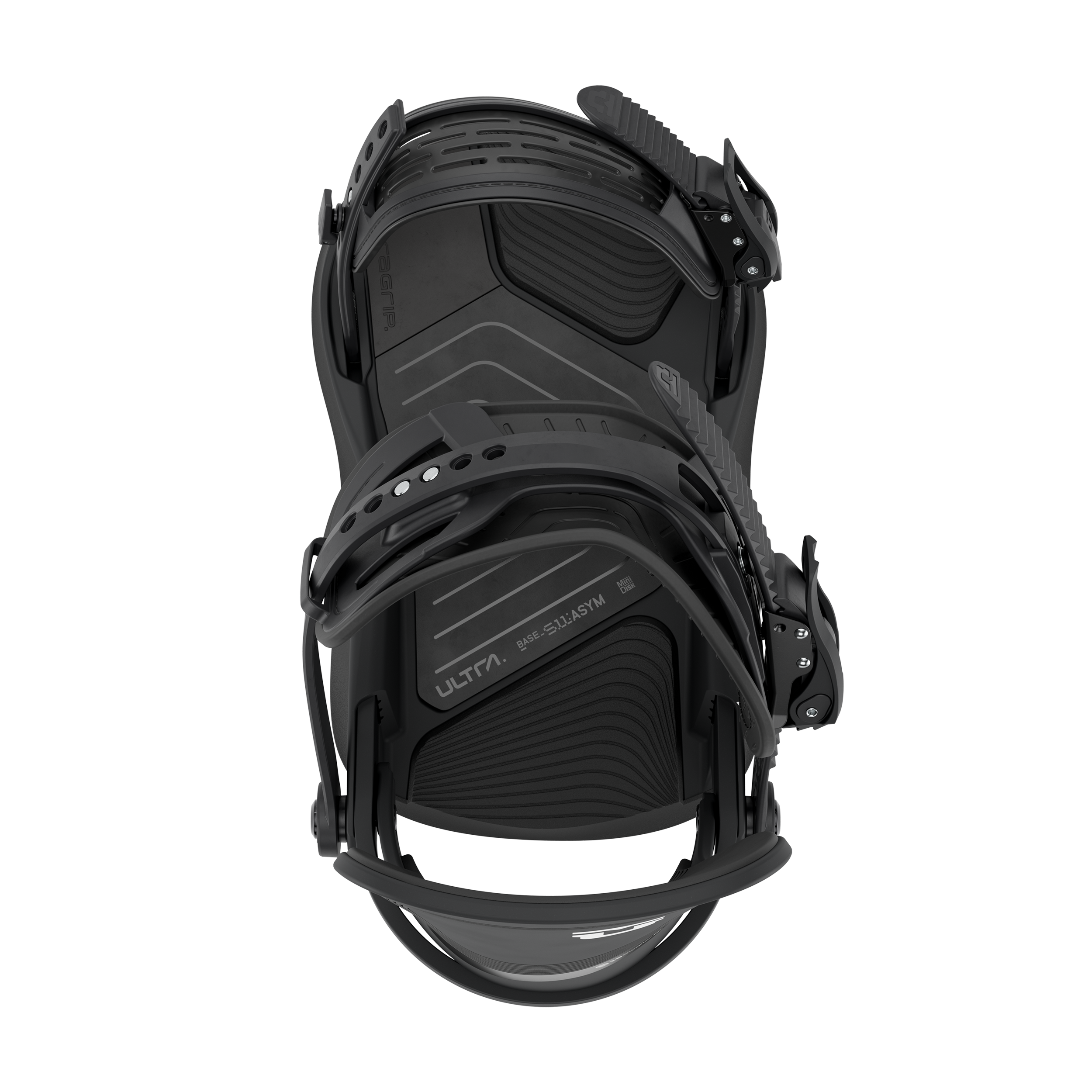 Union Ultra Snowboard Bindings 2026 - Black snowboard bindings with silver screws and buckles.