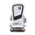 Union Ultra Snowboard Bindings 2026 - A pair of white snowboard bindings with black straps and buckles, featuring a sleek design on a solid white background.