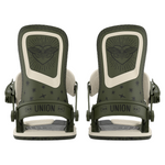 Union Women's Ultra Snowboard Binding - A dark green snowboard binding with a white logo on top and a black strap.