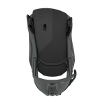Men's Step On snowboard binding back view in dark color with textured high back panel