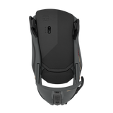 Men's Step On snowboard binding back view in dark color with textured high back panel