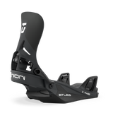 Black men's snowboard step-in binding with highback and front straps