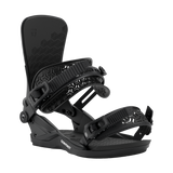 Men's snowboard binding, dark highback and straps with textured midsole