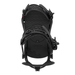Men's snowboard binding with textured footbed and black heel/toe straps
