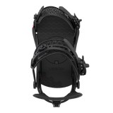 Men's snowboard binding with textured footbed and black heel/toe straps
