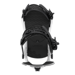 Men's snowboard binding, black highback with textured straps and dark footbed