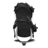 Men's snowboard binding, black highback with textured straps and dark footbed