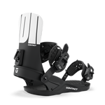 Women’s snowboard binding in black with textured straps and CONTACT branding