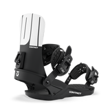 Women’s snowboard binding in black with textured straps and CONTACT branding