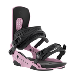 Union Force men's snowboard binding, pink platform with black bindings and strap
