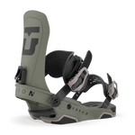 Olive/stone snowboard binding with black straps and FORCE text on base