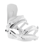 Union Force men’s snowboard binding, white angled view showing base plate and straps
