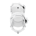 Union Force men’s snowboard binding, white front-side view with footbed and ankle straps