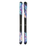 Nordica Unleashed 98 Skis 2026 - A pair of skis with a black base and blue, purple, and pink marbled pattern on top.