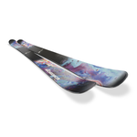 Nordica Unleashed 98 Skis 2026 - A pair of skis with a predominantly black base and a vibrant, multicolored abstract design on top.