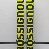 USED - Rossignol Black Ops Sender Ti with SPX 12 Bindings - A pair of skis featuring a sleek black design, with silver bindings and a subtle sheen on the surface.