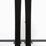 USED - Salomon Stance 90 2022 with Warden 13 Bindings - A pair of skis with a black base and white lettering, featuring the Salomon logo on the top.