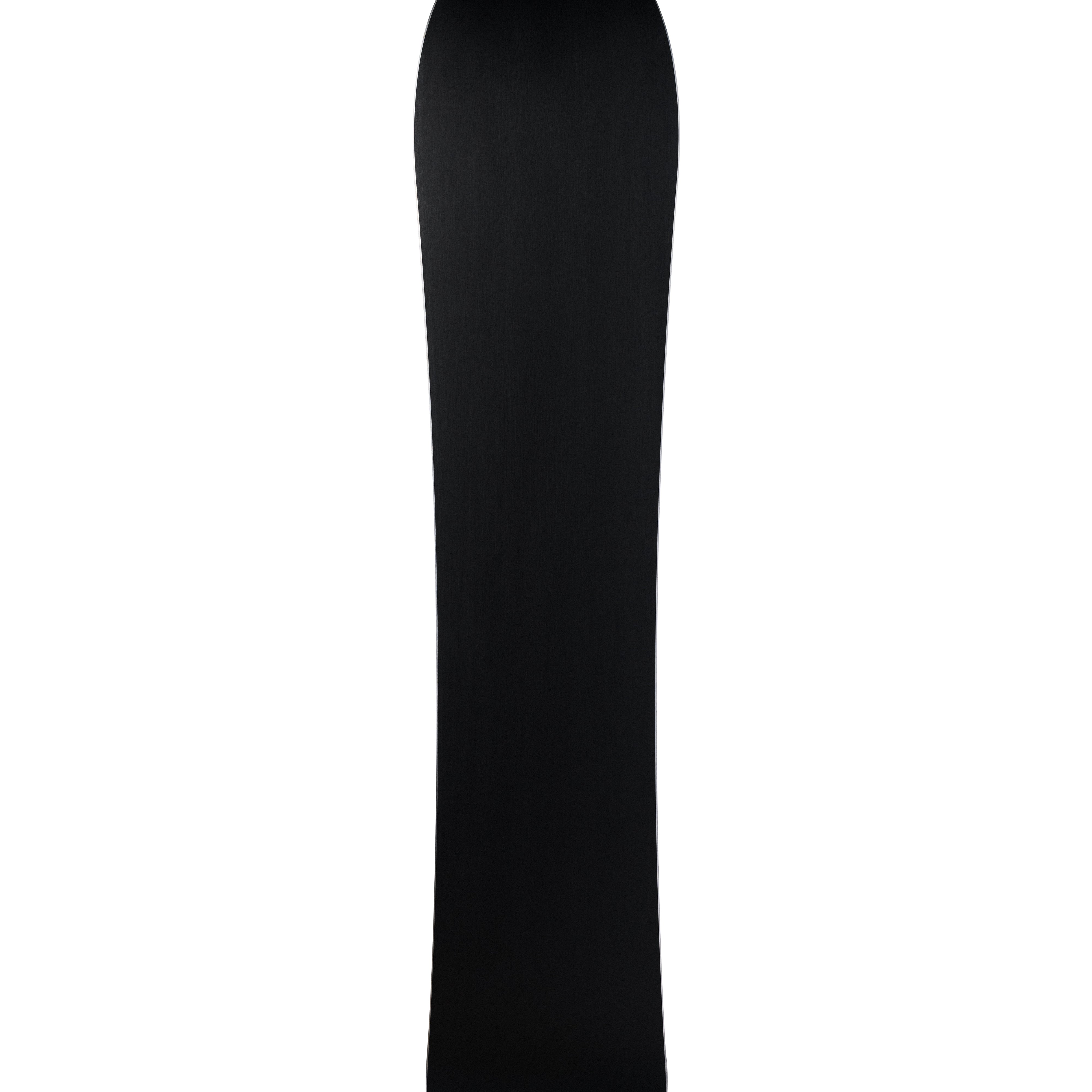 United Shapes Deep Reach snowboard, dark deck with small logo