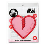 Crab Grab Mega Heart Stomp Pad 2025 - A pink heart-shaped pad with a jagged line down the middle, featuring the words "CRAB GRAB" embossed on it.