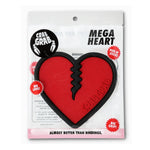 Crab Grab Mega Heart Stomp Pad 2025 - Red heart-shaped pad with black border and a jagged line down the middle, featuring embossed "CRAB GRAB" logo on right side.