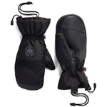 686 Lander mitts in black, insulated winter gloves with drawstring cuffs and wrist strap