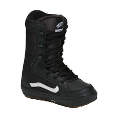 Vans Hi-Standard Linerless Snowboard Boot 2025 - Black snowboard boot with white logo on side and black laces.