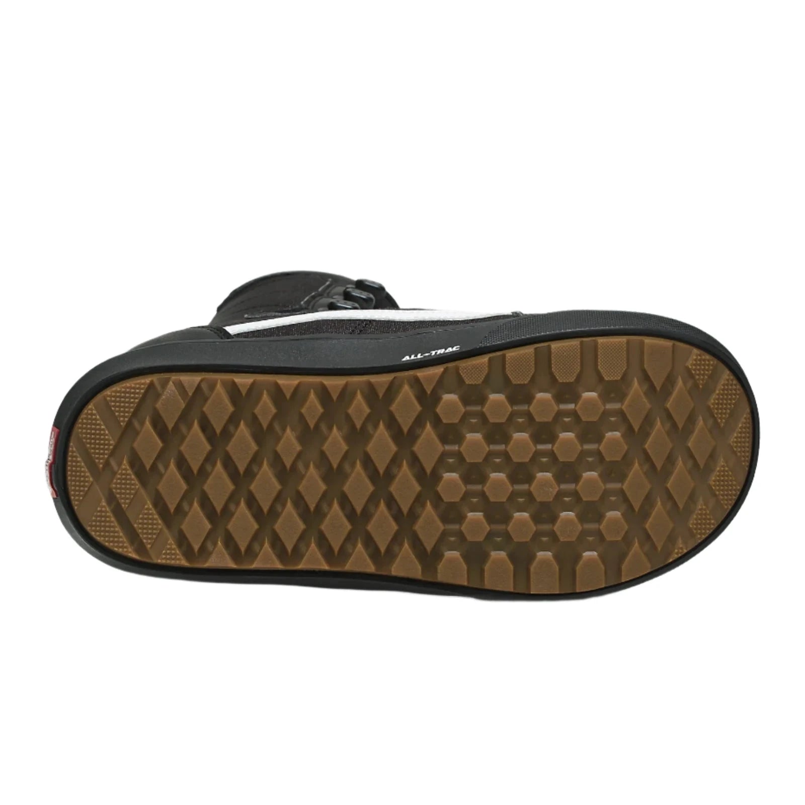 Vans Hi-Standard Linerless Snowboard Boot 2025 - Black snowboard boot with white logo on side and black laces.