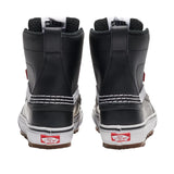 Vans MTE Standard Mid Waterproof Boot 2025 - Black waterproof boots with white stitching and red logo on side.