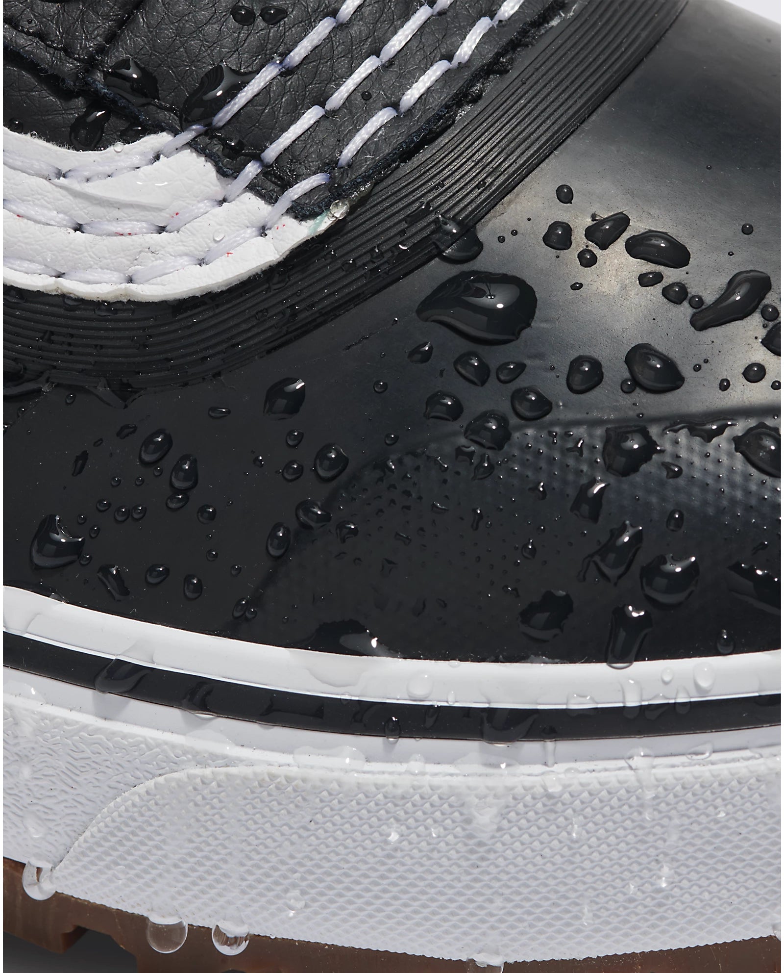 Vans MTE Standard Mid Waterproof Boot 2025 - Black waterproof boots with white laces and soles.