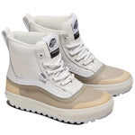 Vans MTE Standard Mid Waterproof Boot 2025 - A pair of white boots with a textured rubber sole and laces, featuring a black logo on the tongue.