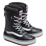 Vans MTE Standard Waterproof Boot 2025 - Black waterproof boots with white laces and a red logo on the side.