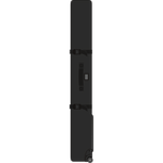 Black wheeled snow bag with top handle and padded carry straps