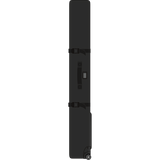 Black wheeled snow bag with top handle and padded carry straps