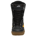 Vans Hi-Standard LL DX Snowboard Boot 2024 - Black snowboard boot with white stitching and a yellow logo on the side.