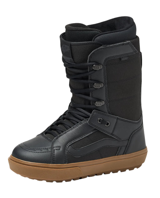 Vans Hi-Standard OG Snowboard Boot 2025 - Black snowboard boots with a textured rubber toe cap and black laces.